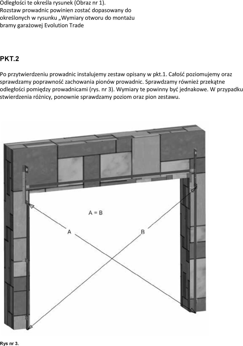 PKT.2 Po przytwierdzeniu prowadnic instalujemy zestaw opisany w pkt.1.