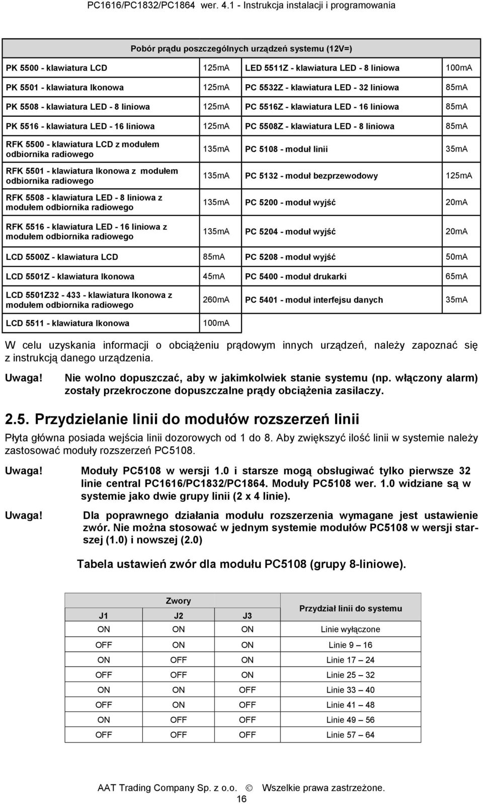 klawiatura LCD z modułem odbiornika radiowego RFK 5501 - klawiatura Ikonowa z modułem odbiornika radiowego RFK 5508 - klawiatura LED - 8 liniowa z modułem odbiornika radiowego RFK 5516 - klawiatura