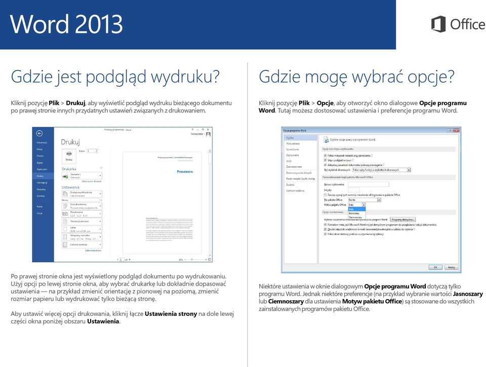 Kliknij pozycję Plik > Opcje, aby otworzyć okno dialogowe Opcje programu Word. Tutaj możesz dostosować ustawienia i preferencje programu Word.