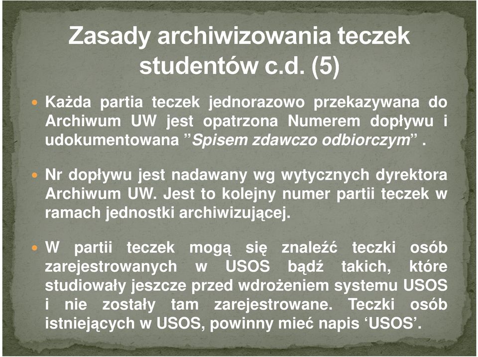 Jest to kolejny numer partii teczek w ramach jednostki archiwizującej.