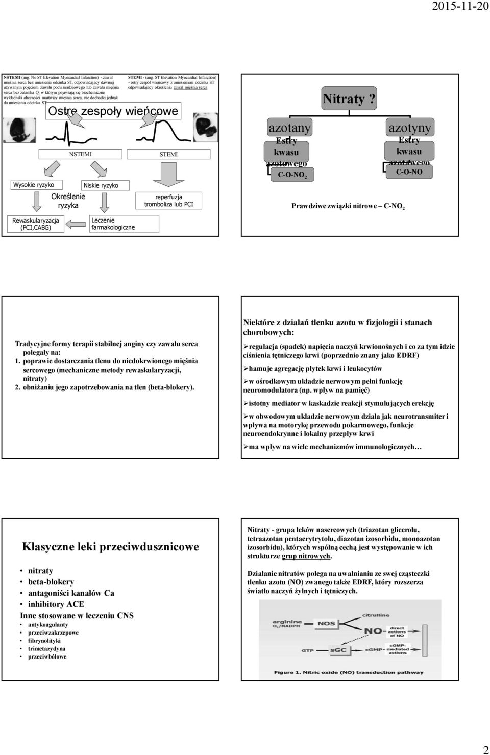 pojawiają się biochemiczne wykładniki obecności martwicy mięśnia serca, nie dochodzi jednak do uniesienia odcinka ST.