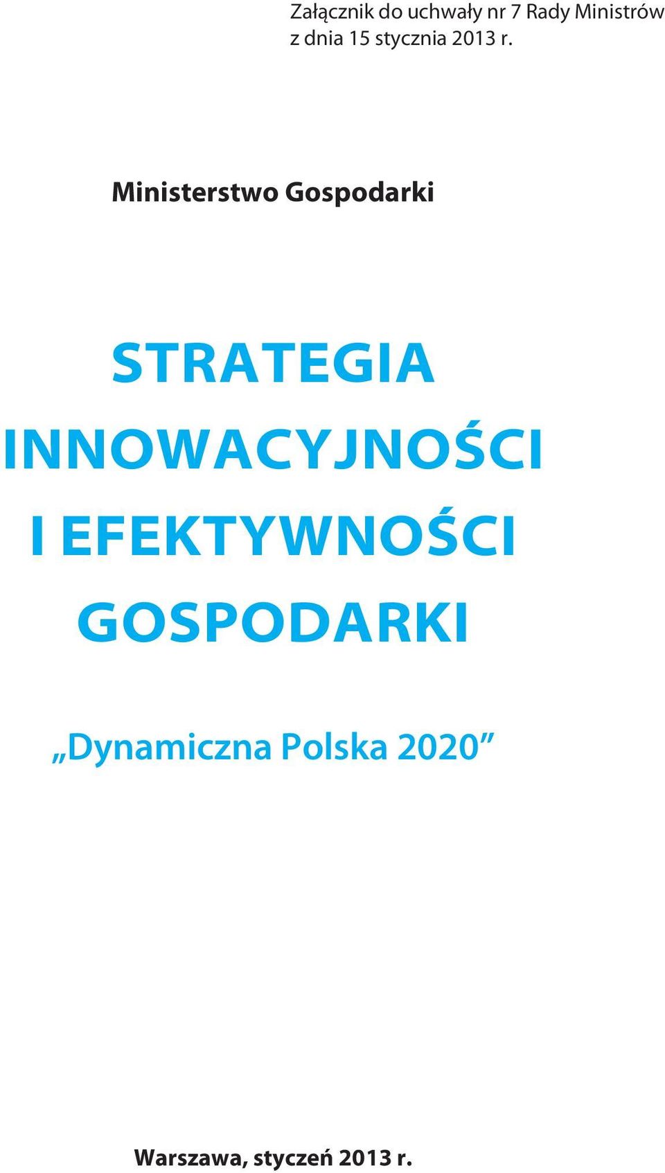 Ministerstwo Gospodarki strategia