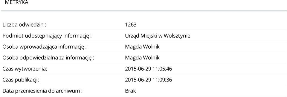 Miejski w Wolsztynie Magda Wolnik Magda Wolnik Czas wytworzenia: 2015-06-29