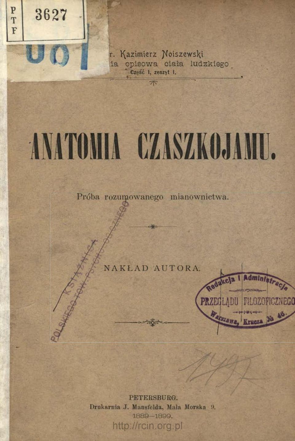 zyt I. : ANATOMIA CZASZKOJAMIL PETEESBURG.