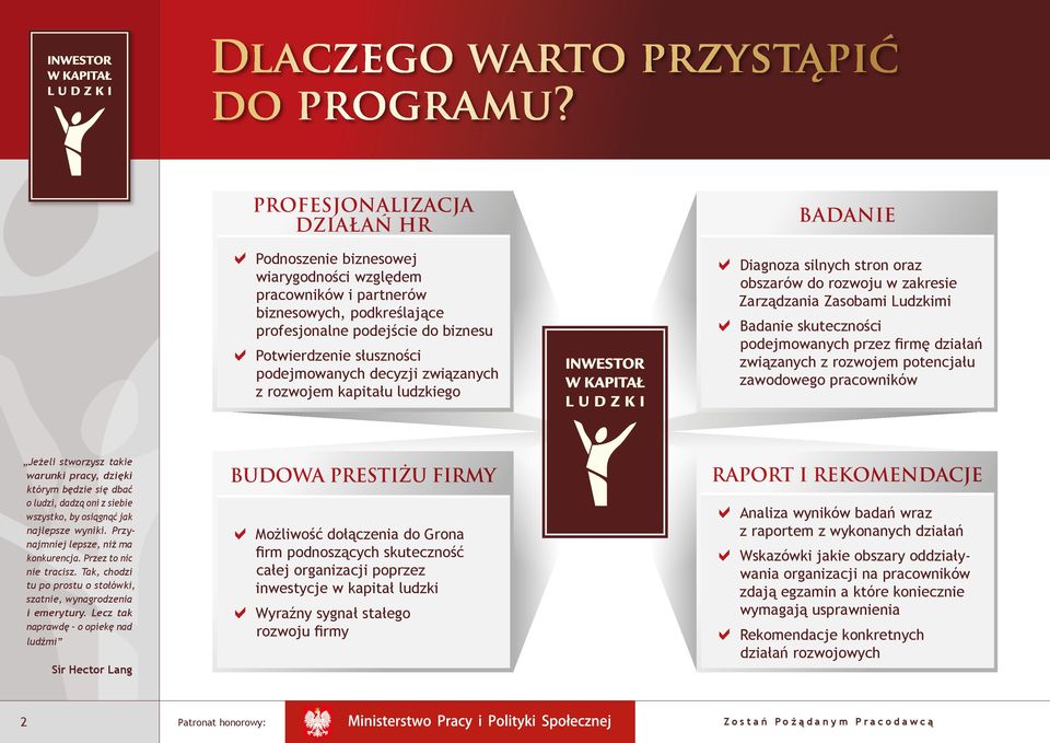 decyzji związanych z rozwojem kapitału ludzkiego BADANIE Diagnoza silnych stron oraz obszarów do rozwoju w zakresie Zarządzania Zasobami Ludzkimi Badanie skuteczności podejmowanych przez firmę