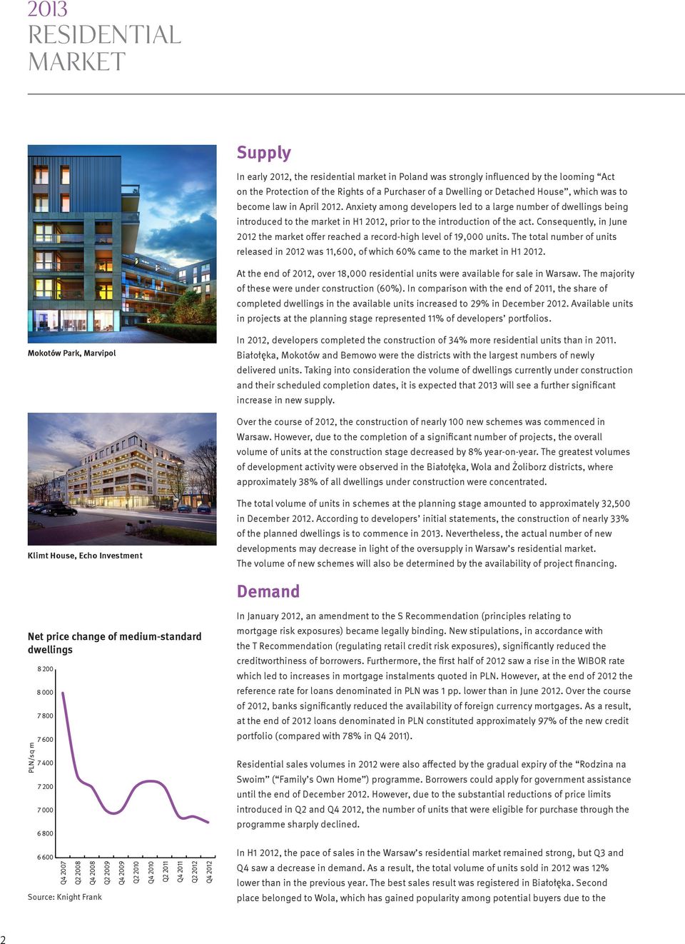 Consequently, in June 2012 the market offer reached a record-high level of 19,000 units. The total number of units released in 2012 was 11,600, of which 60% came to the market in H1 2012.