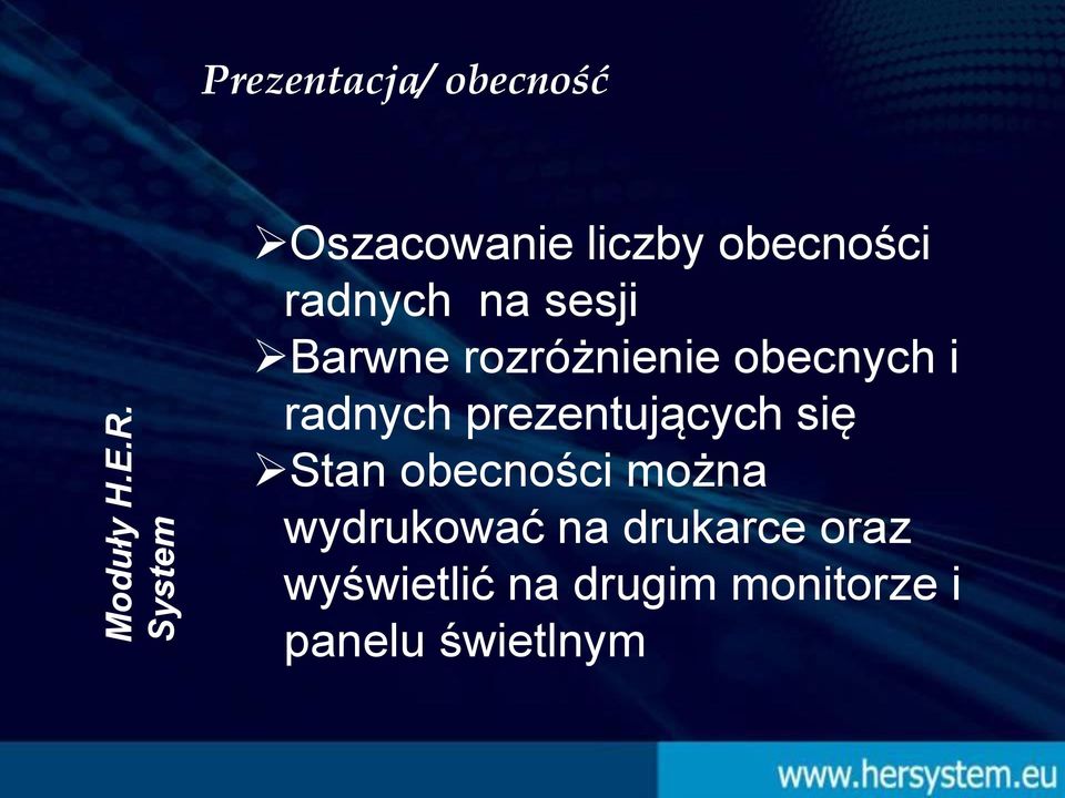 radnych na sesji Barwne rozróżnienie obecnych i radnych