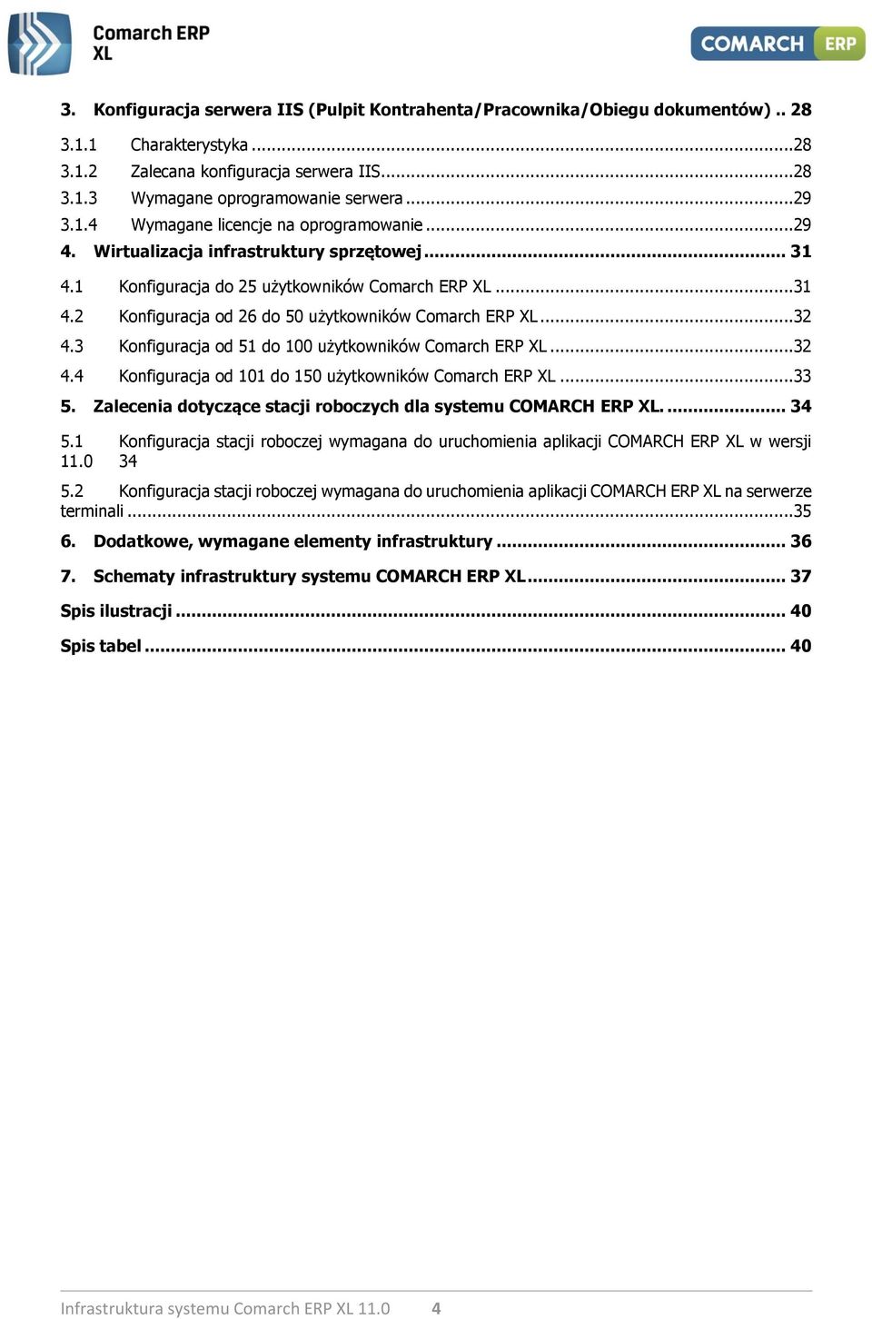 ..32 4.3 Konfiguracja od 51 do 100 użytkowników Comarch ERP XL...32 4.4 Konfiguracja od 101 do 150 użytkowników Comarch ERP XL...33 5. Zalecenia dotyczące stacji roboczych dla systemu COMARCH ERP XL.