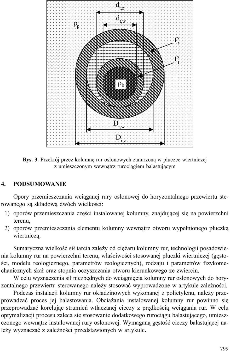 siê na powierzchni terenu, ) oporów przemieszczania elementu kolumny wewn¹trz otworu wype³nionego p³uczk¹ wiertnicz¹.