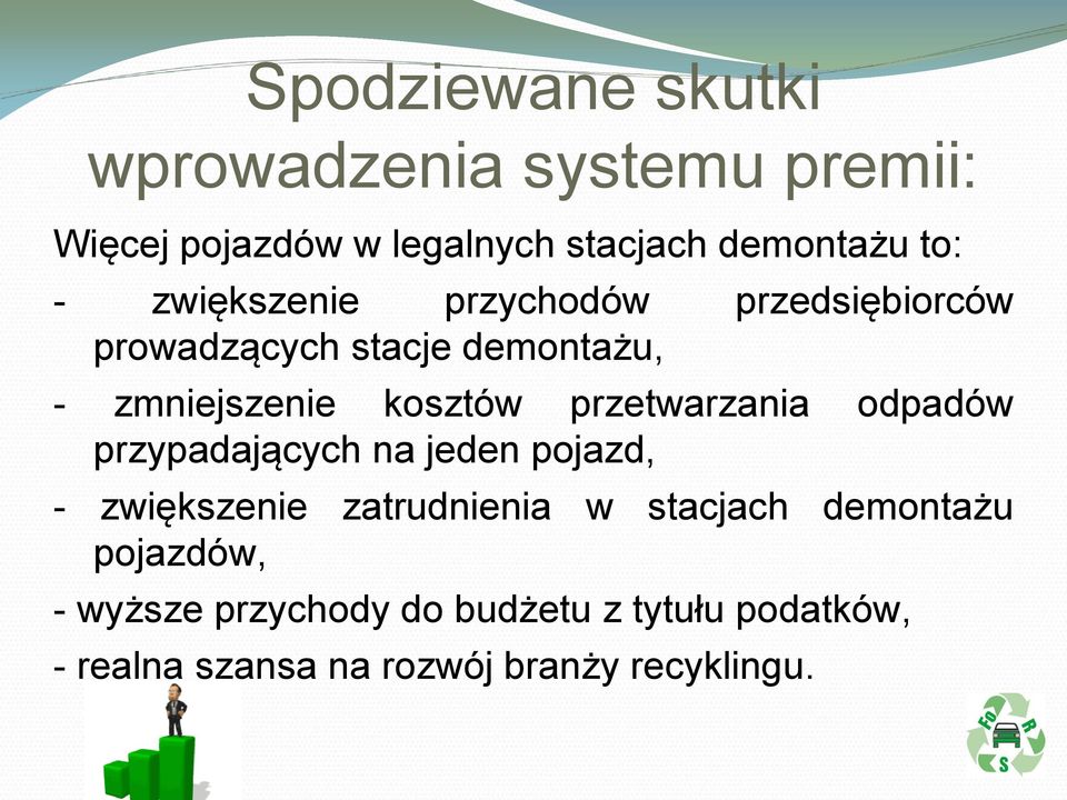 przetwarzania odpadów przypadających na jeden pojazd, - zwiększenie zatrudnienia w stacjach