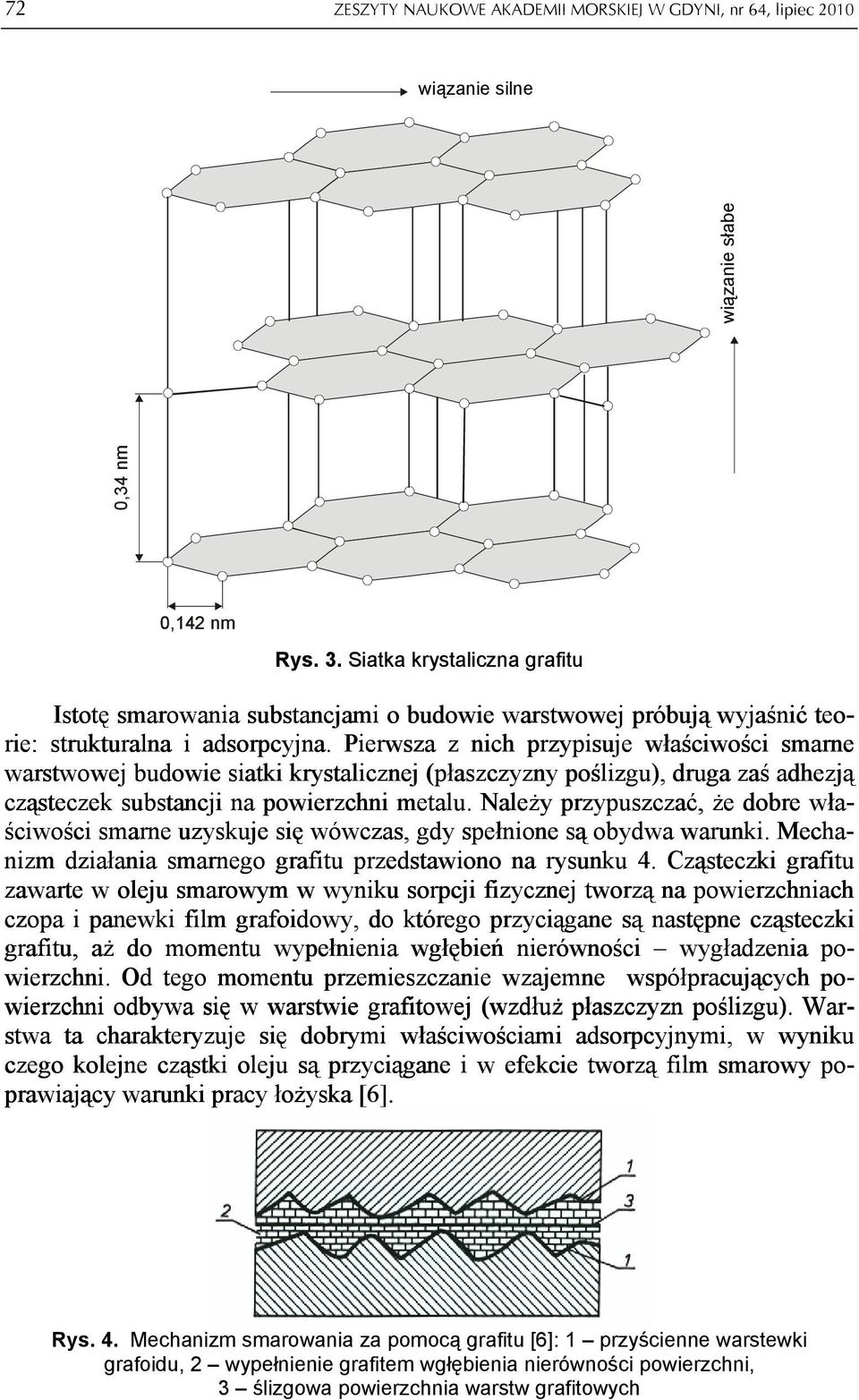 Pierwsza z nich przypisuje właściwości smarne warstwowej budowie siatki krystalicznej (płaszczyzny poślizgu), druga zaś adhezją cząsteczek substancji na powierzchni metalu.