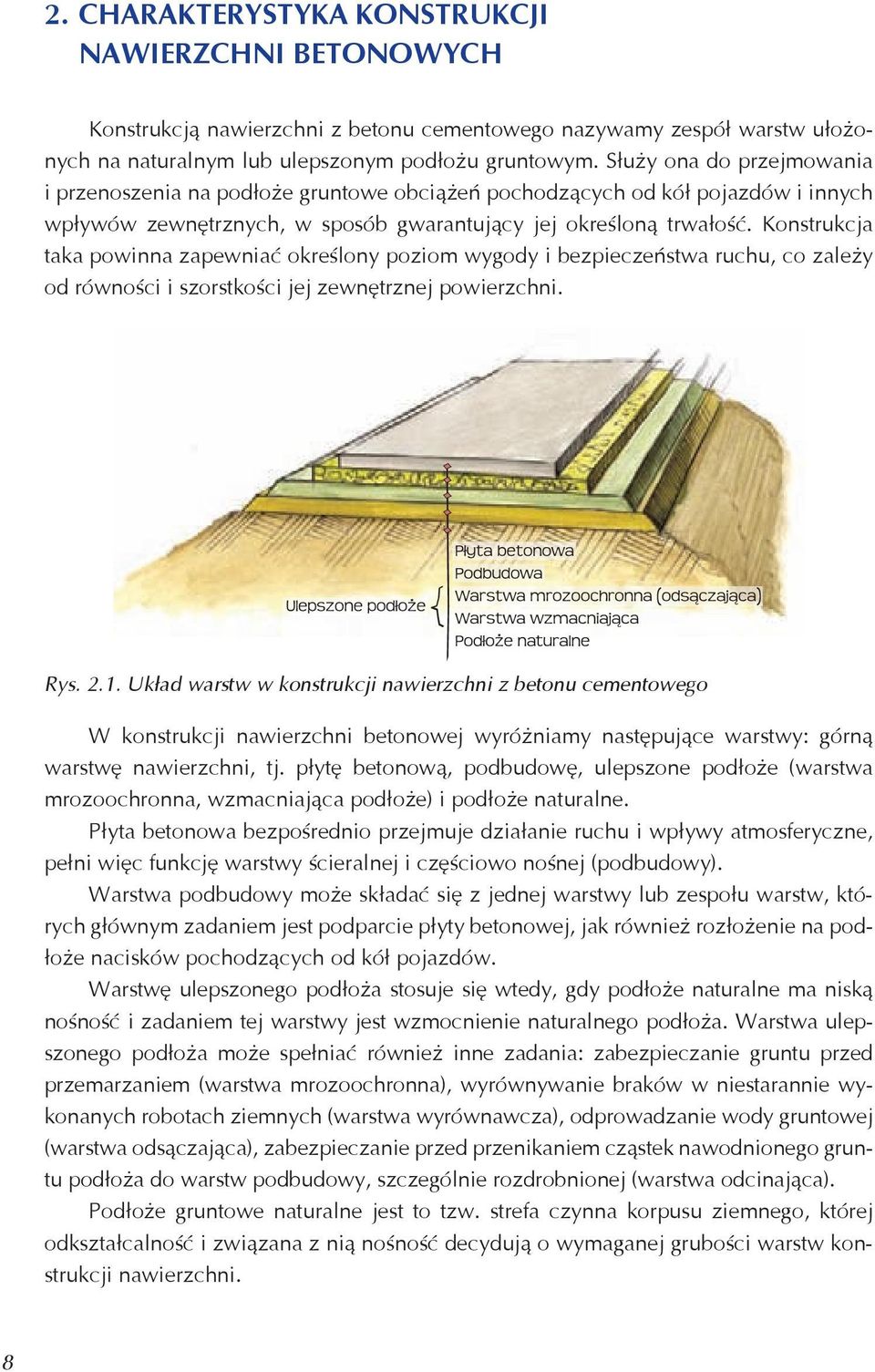 Konstrukcja taka powinna zapewniać określony poziom wygody i bezpieczeństwa ruchu, co zależy od równości i szorstkości jej zewnętrznej powierzchni. Rys. 2.1.