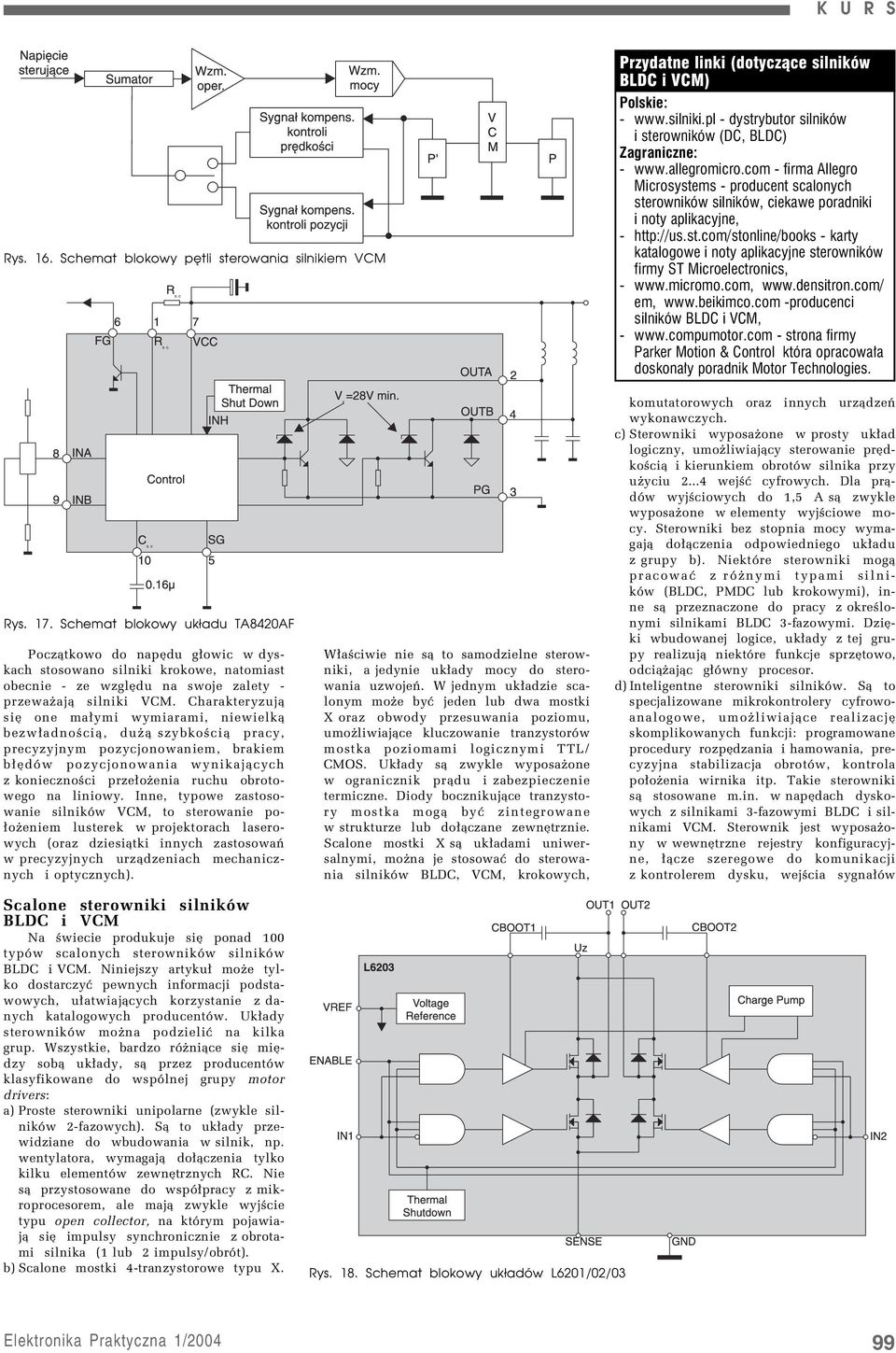 micromo.com, www.densitron.com/ em, www.beikimco.com -producenci silników BLDC i VCM, - www.compumotor.