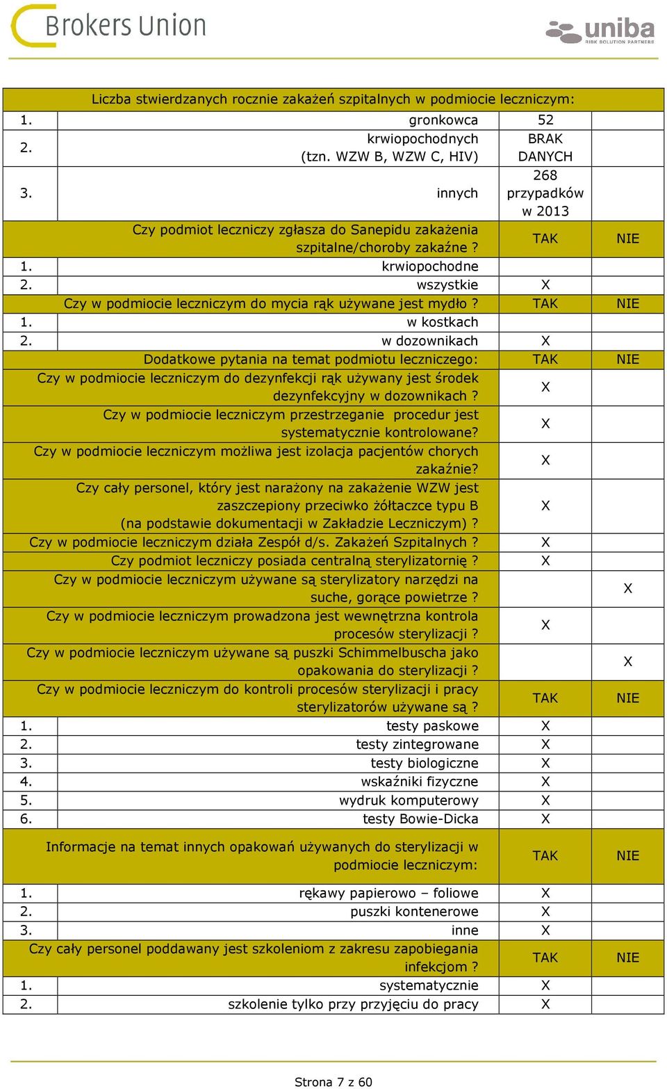 wszystkie X Czy w podmiocie leczniczym do mycia rąk używane jest mydło? TAK NIE 1. w kostkach 2.