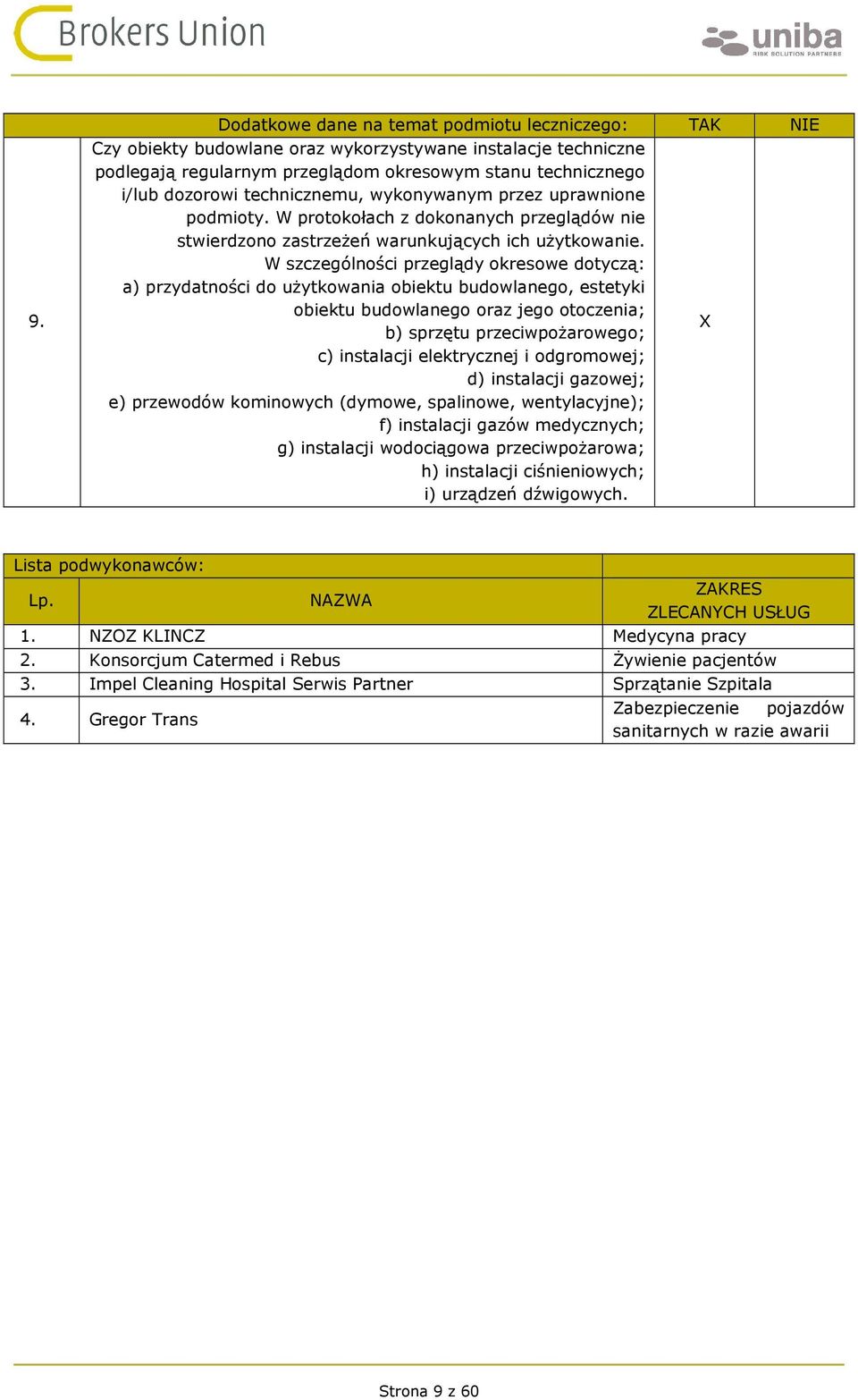 W szczególności przeglądy okresowe dotyczą: a) przydatności do użytkowania obiektu budowlanego, estetyki obiektu budowlanego oraz jego otoczenia; b) sprzętu przeciwpożarowego; X c) instalacji