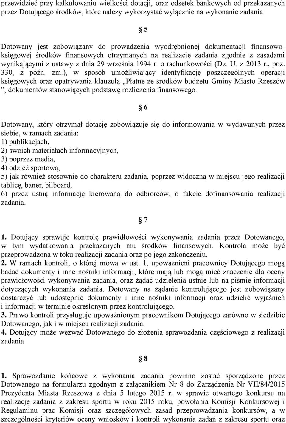 września 1994 r. o rachunkowości (Dz. U. z 2013 r., poz. 330, z późn. zm.