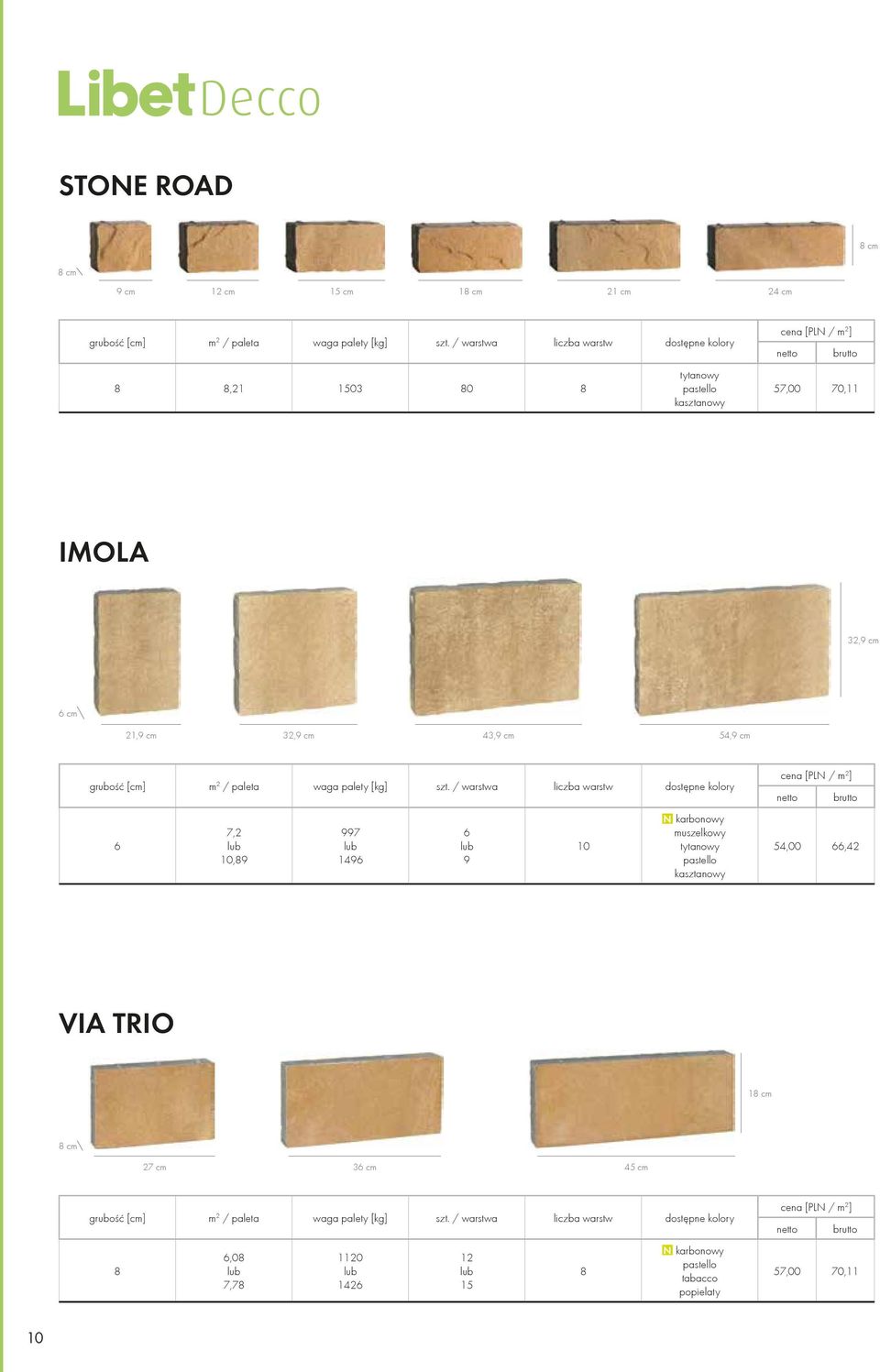 10 N karbonowy muszelkowy tytanowy pastello kasztanowy 54,00 66,42 VIA TRIO 1 27 cm 36