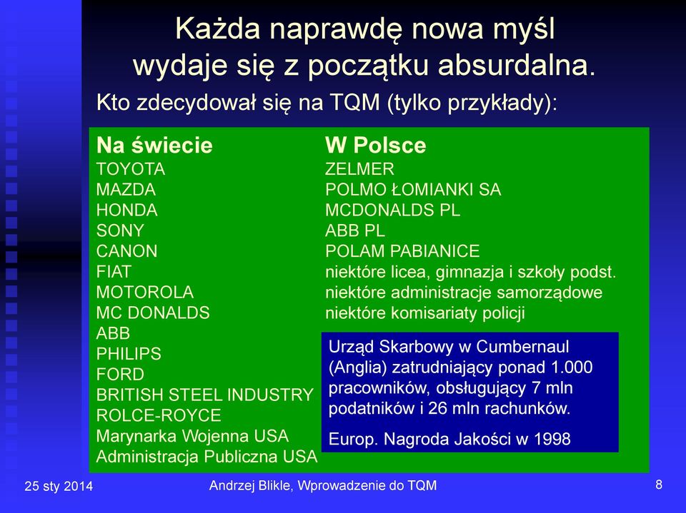 Marynarka Wojenna USA Administracja Publiczna USA W Polsce ZELMER POLMO ŁOMIANKI SA MCDONALDS PL ABB PL POLAM PABIANICE niektóre licea, gimnazja i szkoły podst.