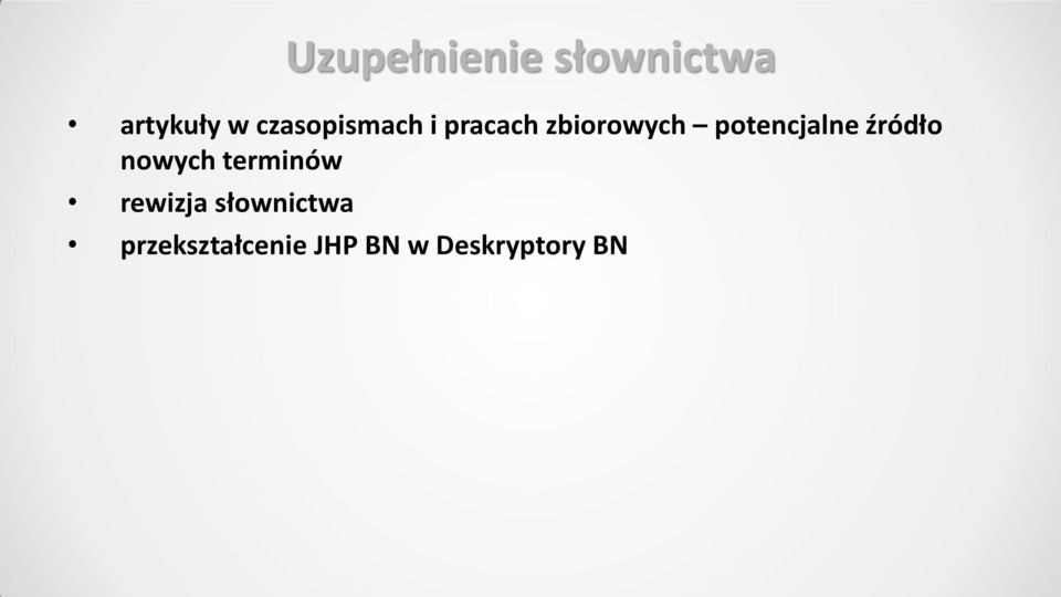 potencjalne źródło nowych terminów