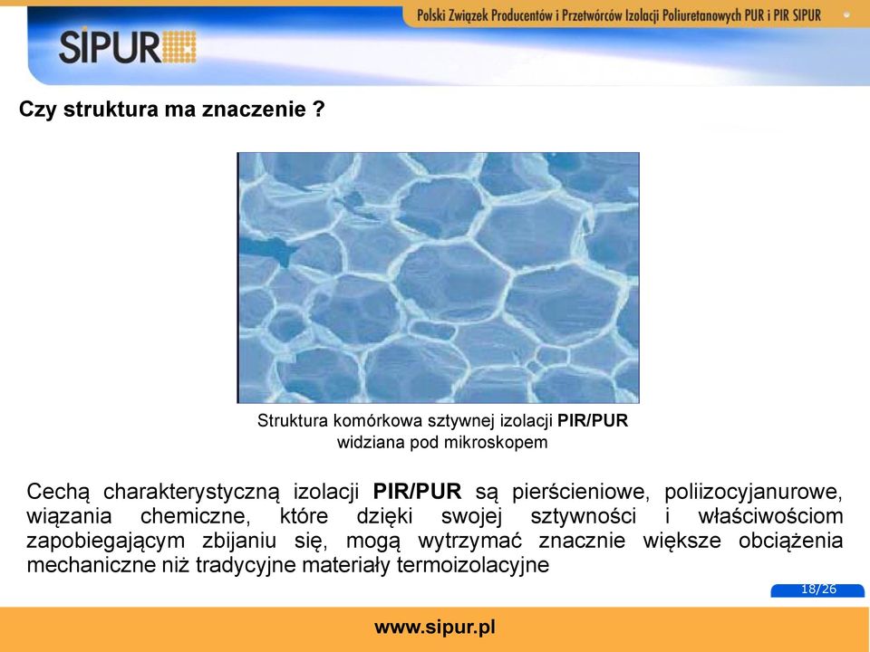 charakterystyczną izolacji PIR/PUR są pierścieniowe, poliizocyjanurowe, wiązania chemiczne,