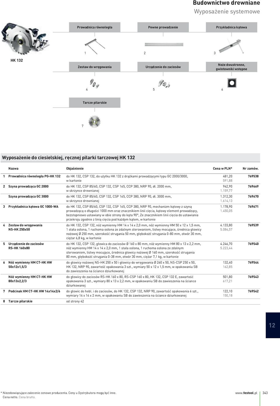 1 Prowadnica równoległa PG-HK 132 do HK 132, CSP 132, do użytku HK 132 z drążkami prowadzącymi typu GC 2000/3000, w kartonie 2 Szyna prowadząca GC 2000 do HK 132, CSP 85/60, CSP 132, CSP 165, CCP