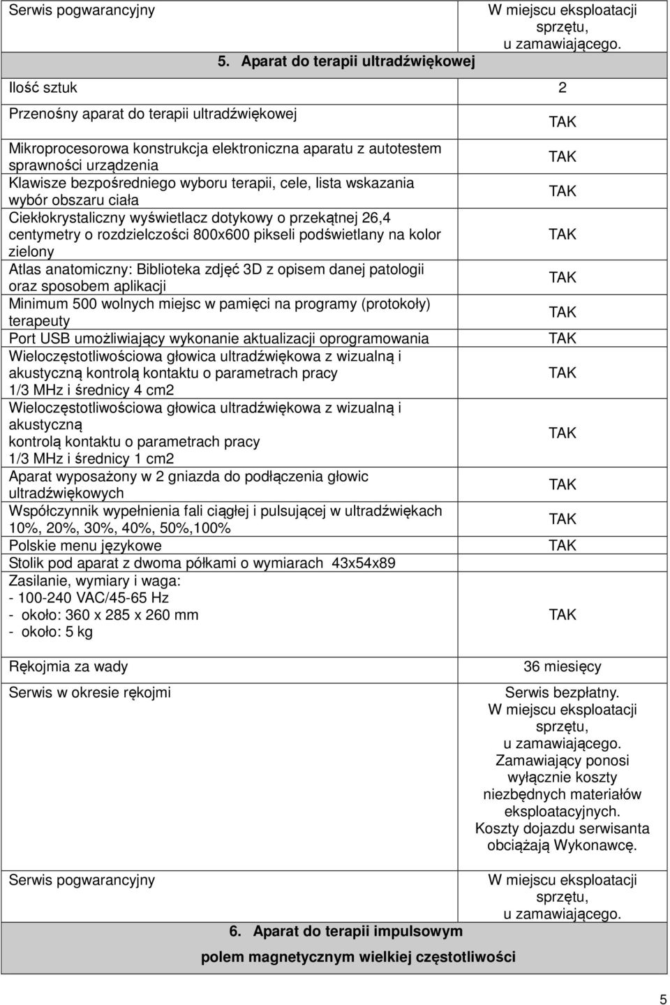 zielony Atlas anatomiczny: Biblioteka zdjęć 3D z opisem danej patologii oraz sposobem aplikacji Minimum 500 wolnych miejsc w pamięci na programy (protokoły) terapeuty Port USB umożliwiający wykonanie