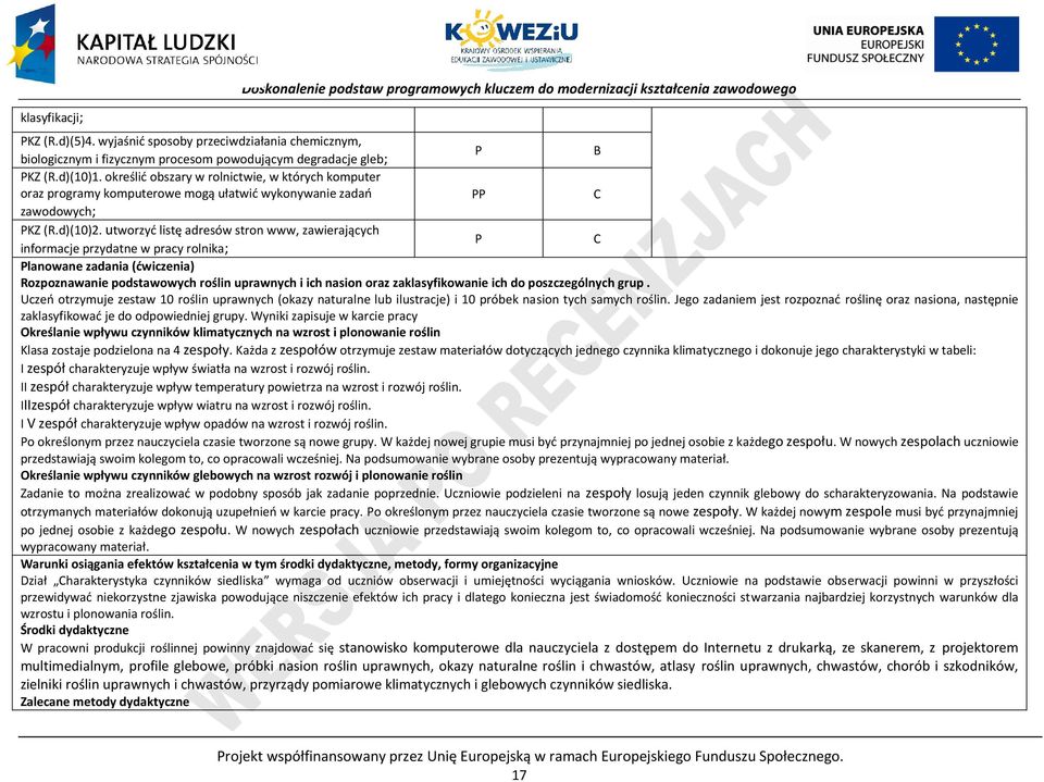 określić obszary w rolnictwie, w których komputer oraz programy komputerowe mogą ułatwić wykonywanie zadań zawodowych; KZ (R.d)(10)2.