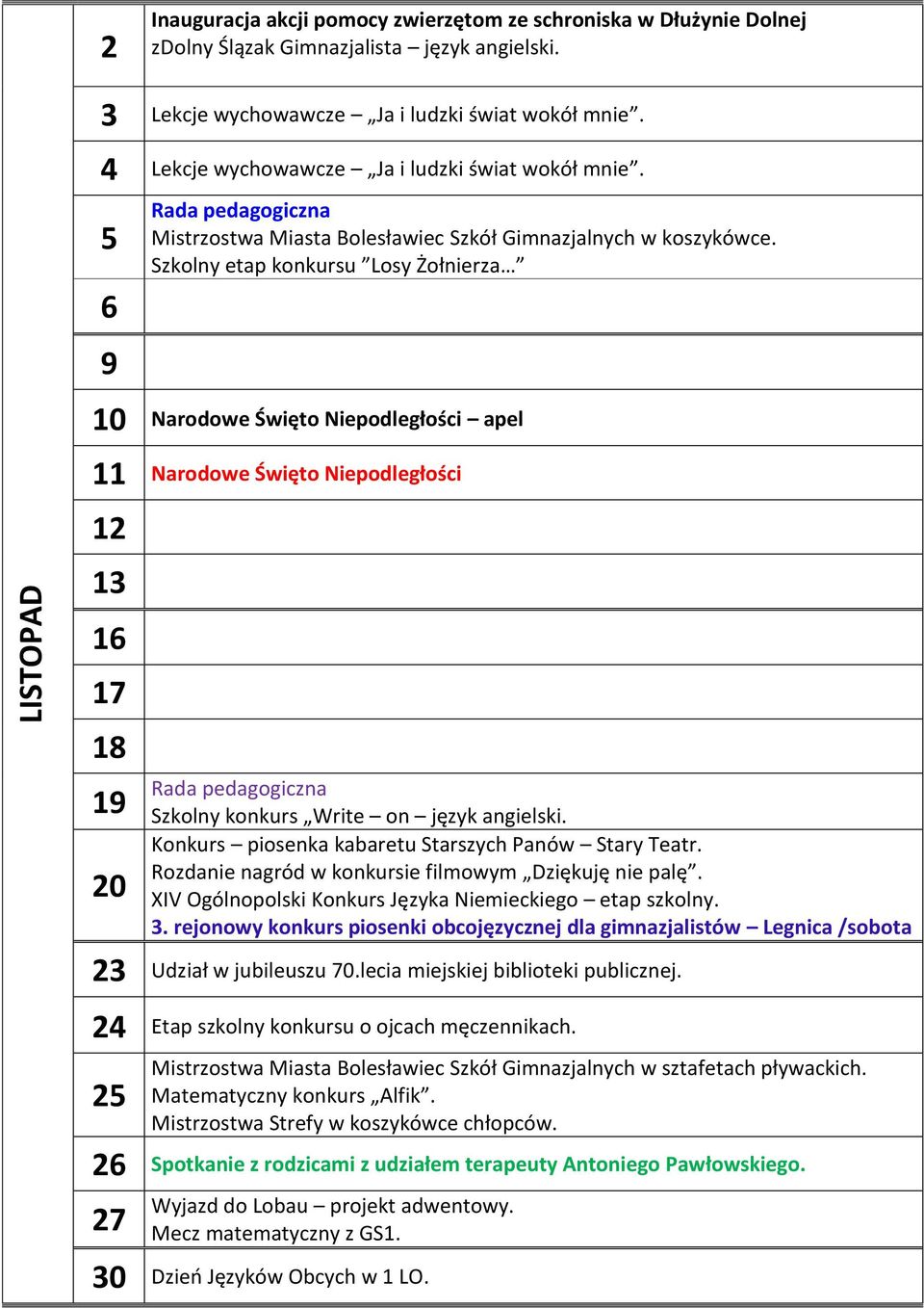 Konkurs piosenka kabaretu Starszych Panów Stary Teatr. Rozdanie nagród w konkursie filmowym Dziękuję nie palę. XIV Ogólnopolski Konkurs Języka Niemieckiego etap szkolny. 3.