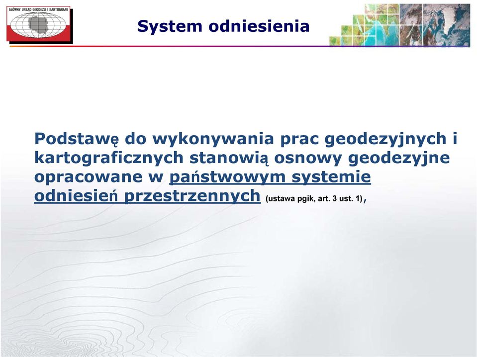 geodezyjne opracowane w państwowym systemie