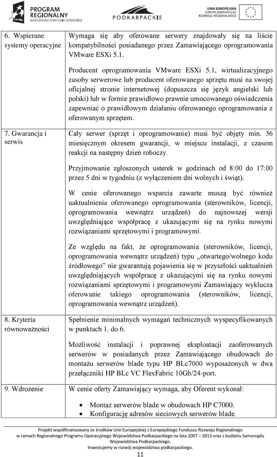 1, wirtualizacyjnego zasoby serwerowe lub producent oferowanego sprzętu musi na swojej oficjalnej stronie internetowej (dopuszcza się język angielski lub polski) lub w formie prawidłowo prawnie