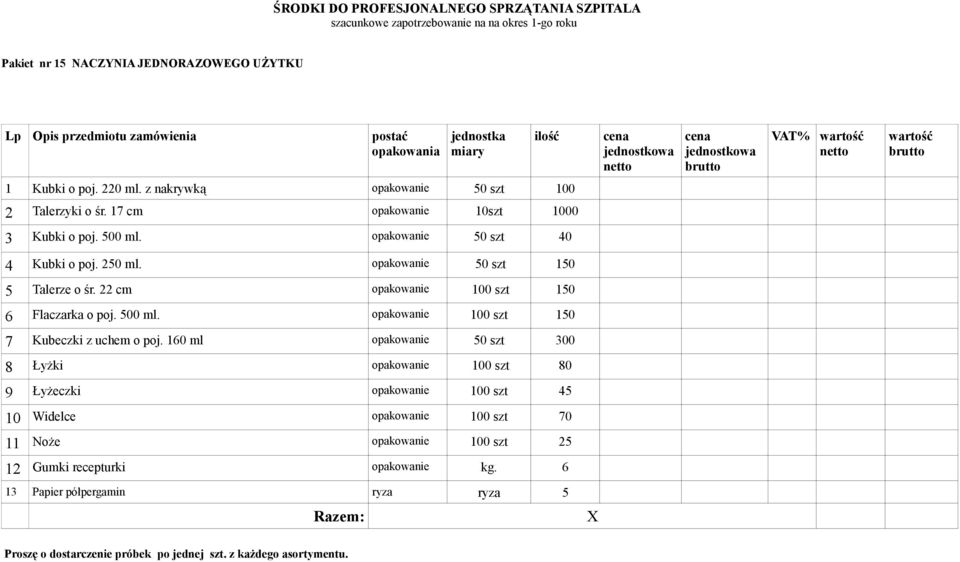 opakowanie 100 szt 150 7 Kubeczki z uchem o poj.