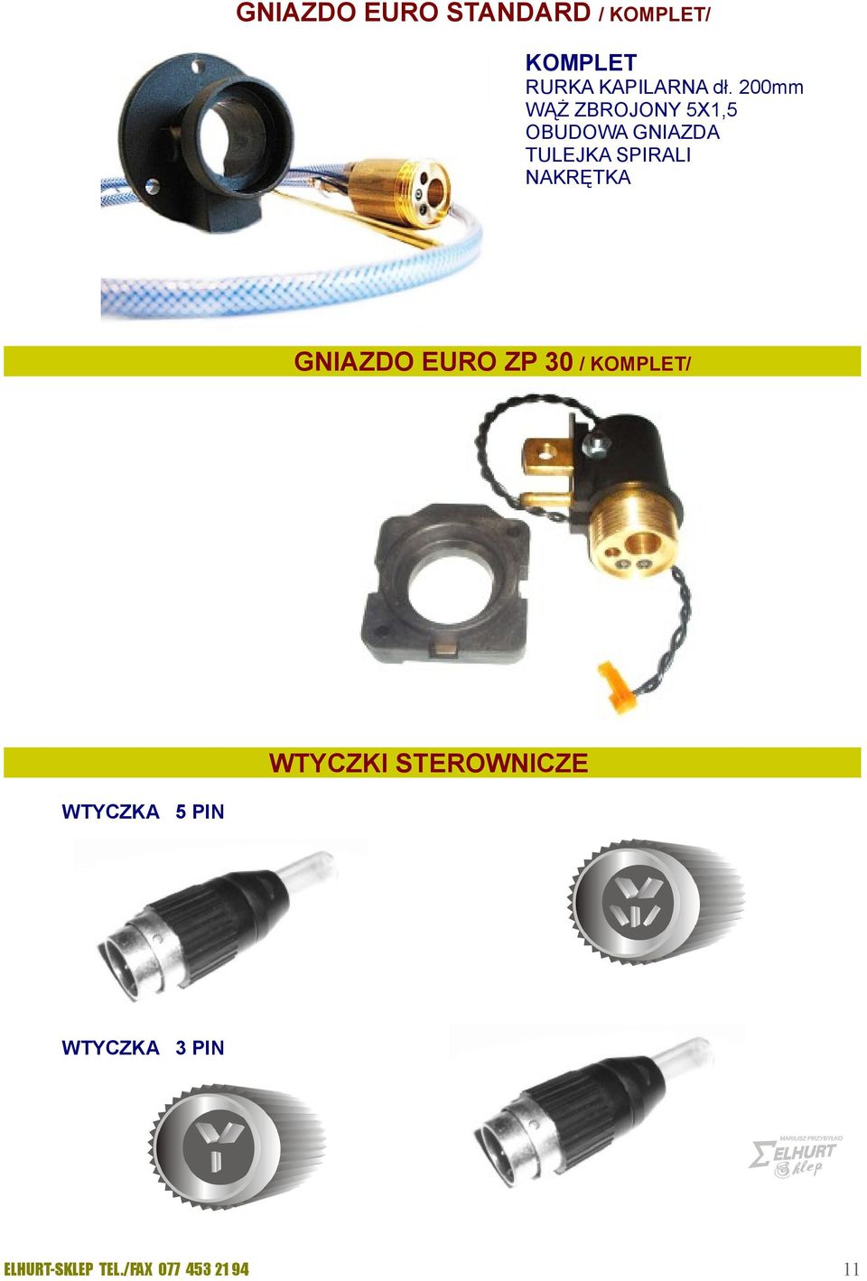 200mm WĄŻ ZBROJONY 5X1,5 OBUDOWA GNIAZDA TULEJKA