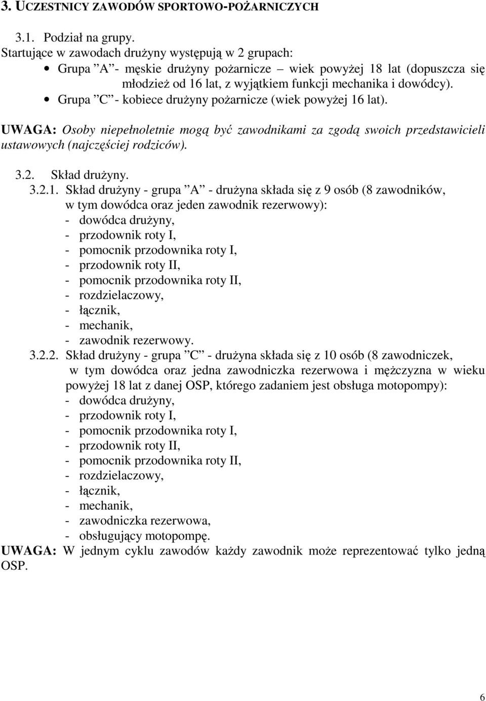 Grupa C - kobiece drużyny pożarnicze (wiek powyżej 16