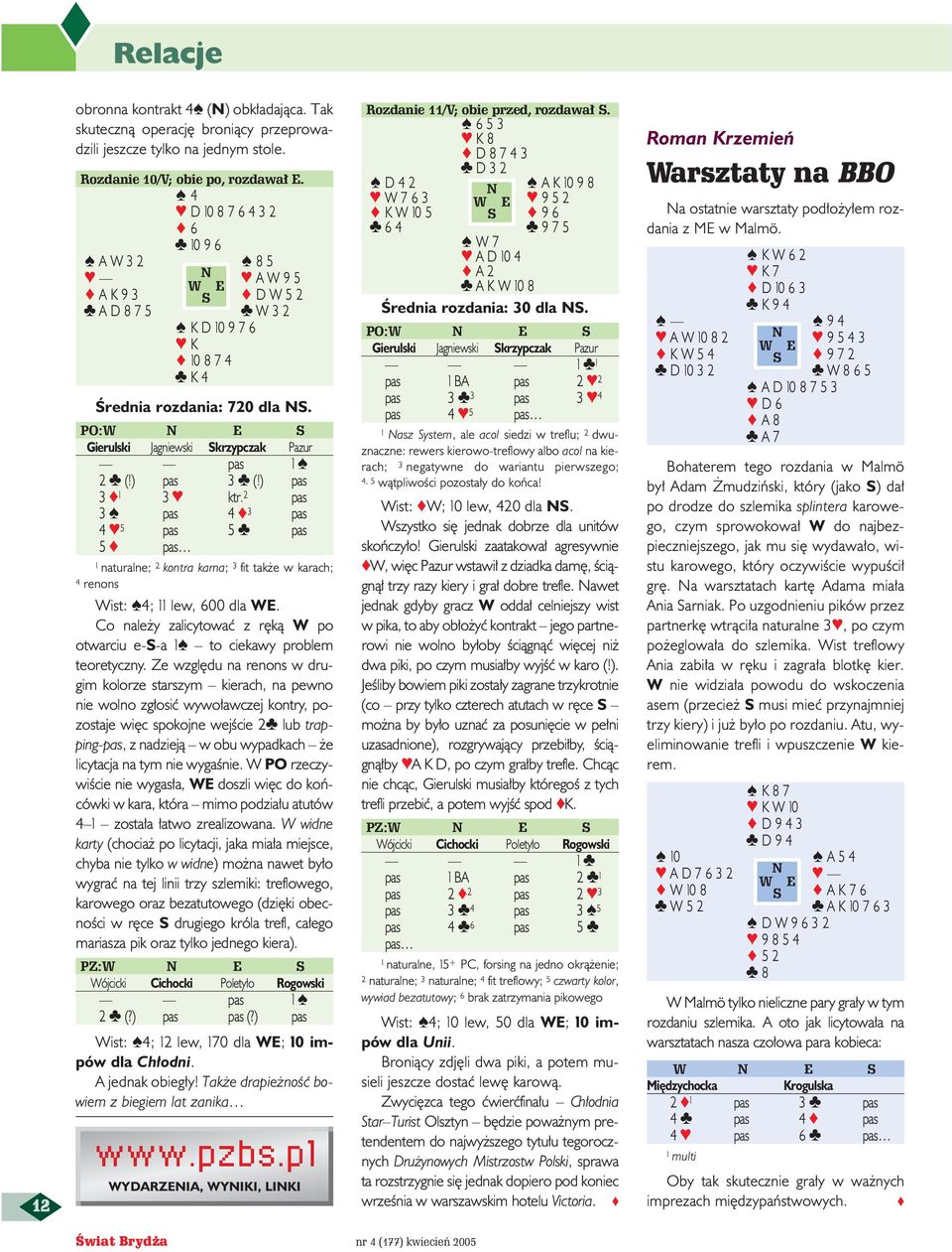 ) pas 3 1 3 ktr. 2 pas 3 pas 4 3 pas 4 5 pas 5 pas 5 pas 1 naturalne; 2 kontra karna; 3 fit tak e w karach; 4 renons Wist: 4; 11 lew, 600 dla WE.