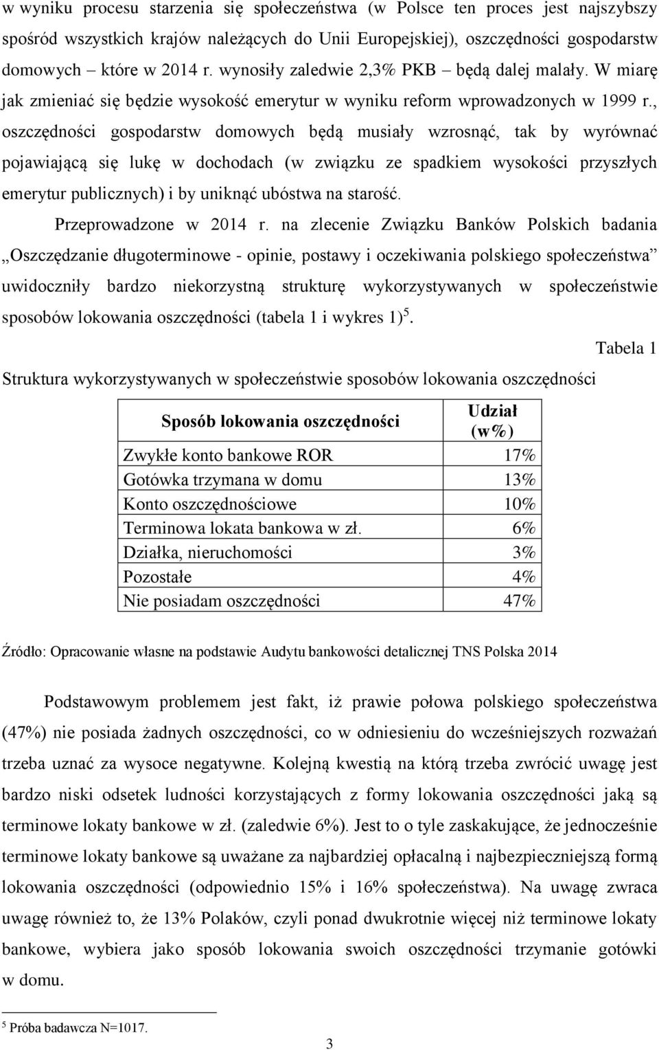 , oszczędności gospodarstw domowych będą musiały wzrosnąć, tak by wyrównać pojawiającą się lukę w dochodach (w związku ze spadkiem wysokości przyszłych emerytur publicznych) i by uniknąć ubóstwa na