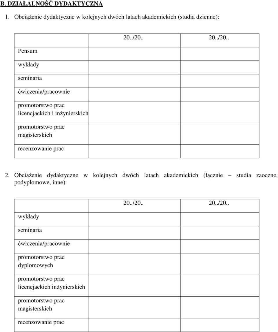 prac licencjackich i inżynierskich promotorstwo prac magisterskich recenzowanie prac 20