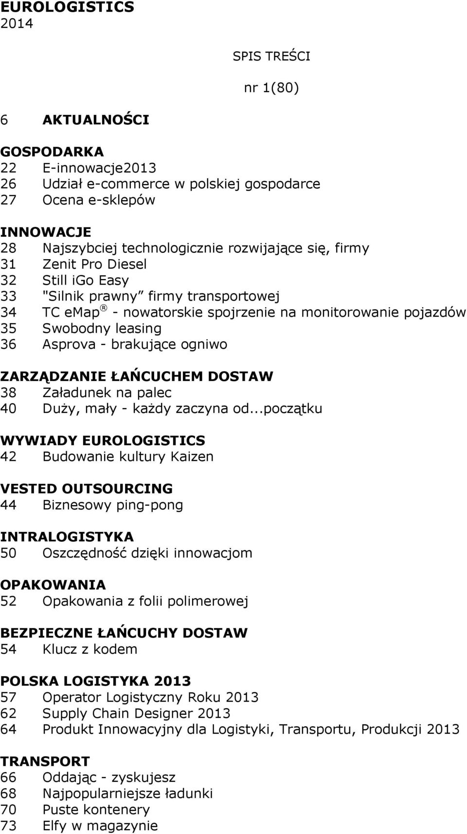 DOSTAW 38 Załadunek na palec 40 Duży, mały - każdy zaczyna od.