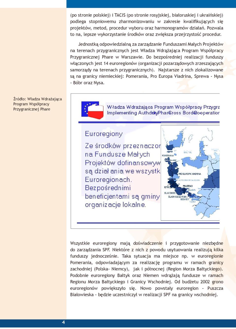 Jednostką odpowiedzialną za zarządzanie Funduszami Małych Projektów na terenach przygranicznych jest Władza Wdrążająca Program Współpracy Przygranicznej Phare w Warszawie.