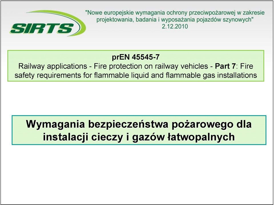 flammable liquid and flammable gas installations Wymagania