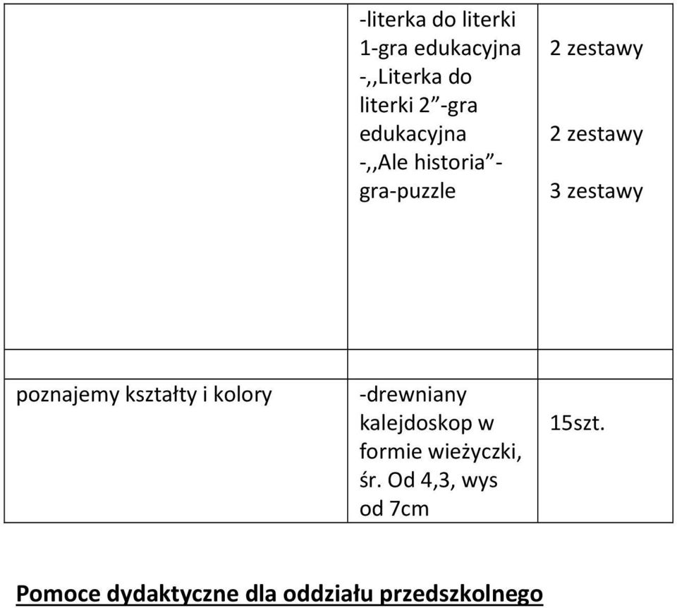 poznajemy kształty i kolory -drewniany kalejdoskop w formie wieżyczki,