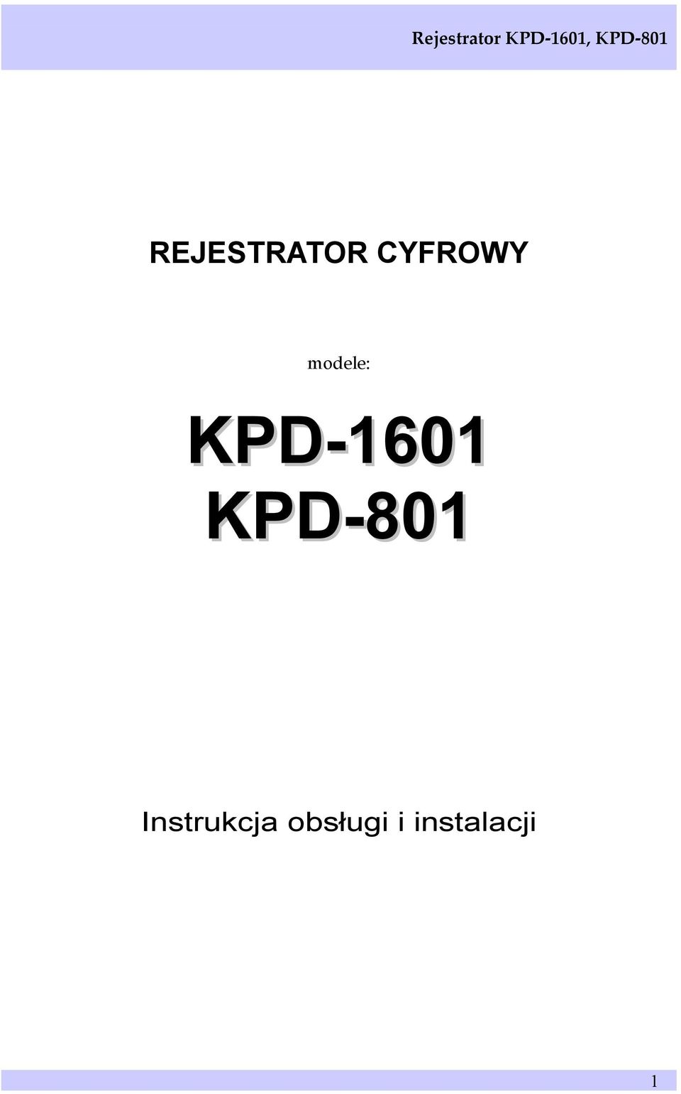 KPD-801 Instrukcja