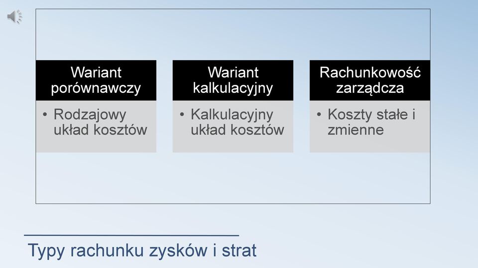 układ kosztów Rachunkowość zarządcza