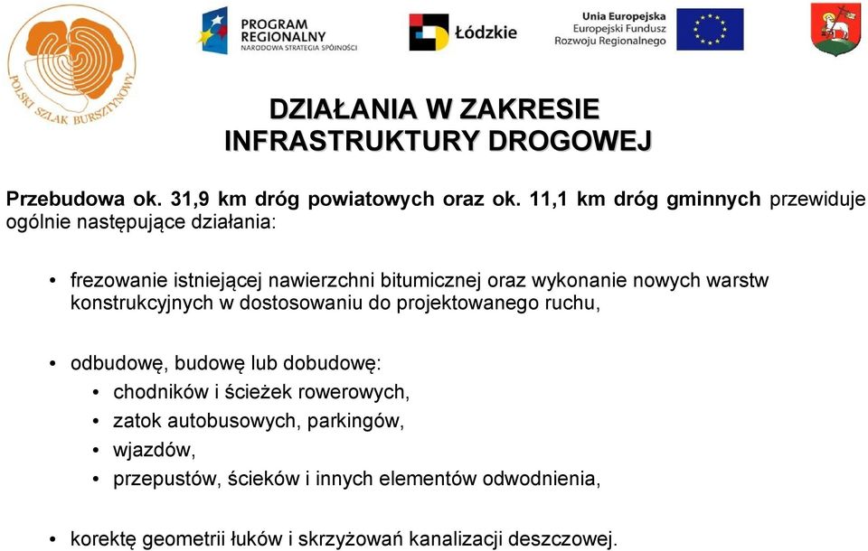 nowych warstw konstrukcyjnych w dostosowaniu do projektowanego ruchu, odbudowę, budowę lub dobudowę: chodników i ścieżek