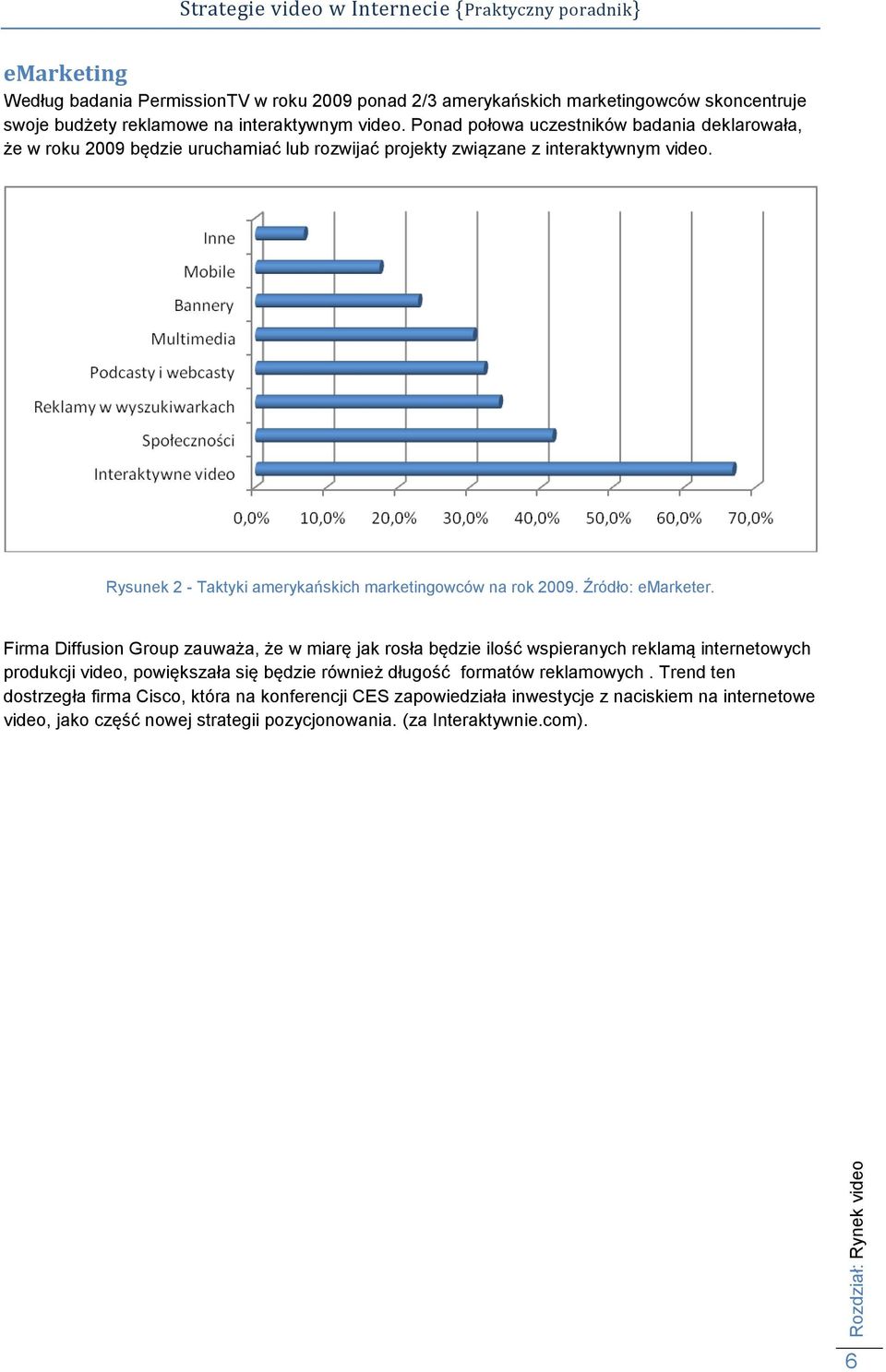 Rysunek 2 - Taktyki amerykańskich marketingowców na rok 2009. Źródło: emarketer.