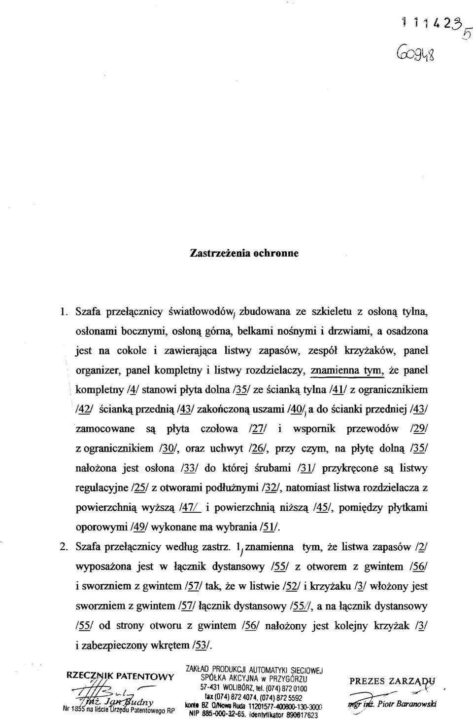 krzyżaków, panel organizer, panel kompletny i listwy rozdzielaczy, znamina tym, że panel kompletny IAl stanowi płyta dolna 1351 ze ścianką tylna 741/ z ogranicznikiem 742/ ścianką przednią /43/