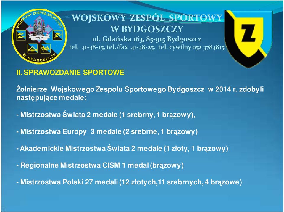 Europy 3 medale (2 srebrne, 1 brązowy) - Akademickie Mistrzostwa Świata 2 medale (1 złoty, 1