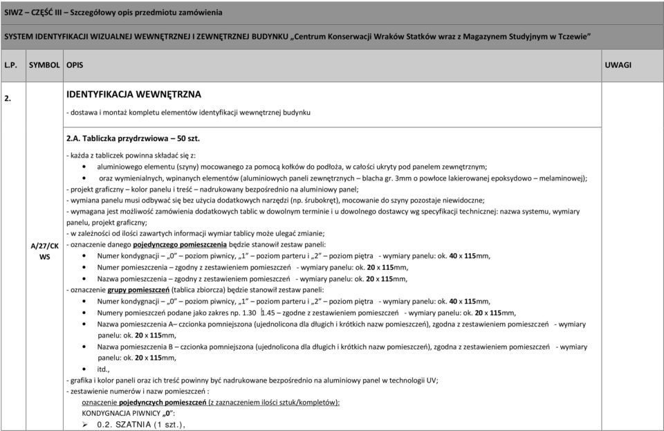 elementów (aluminiowych paneli zewnętrznych blacha gr.