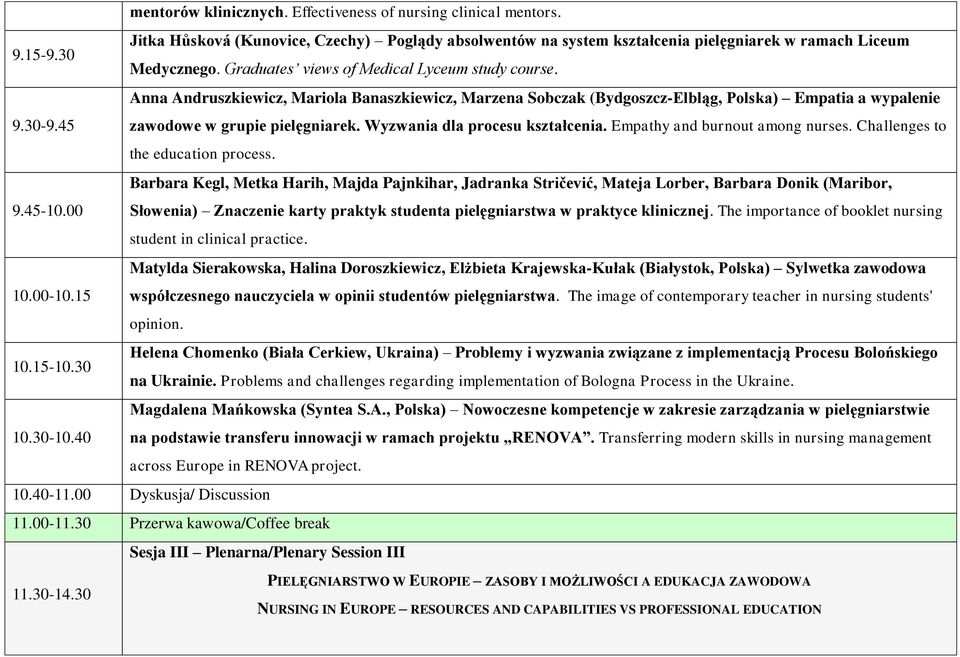 Wyzwania dla procesu kształcenia. Empathy and burnout among nurses. Challenges to the education process.