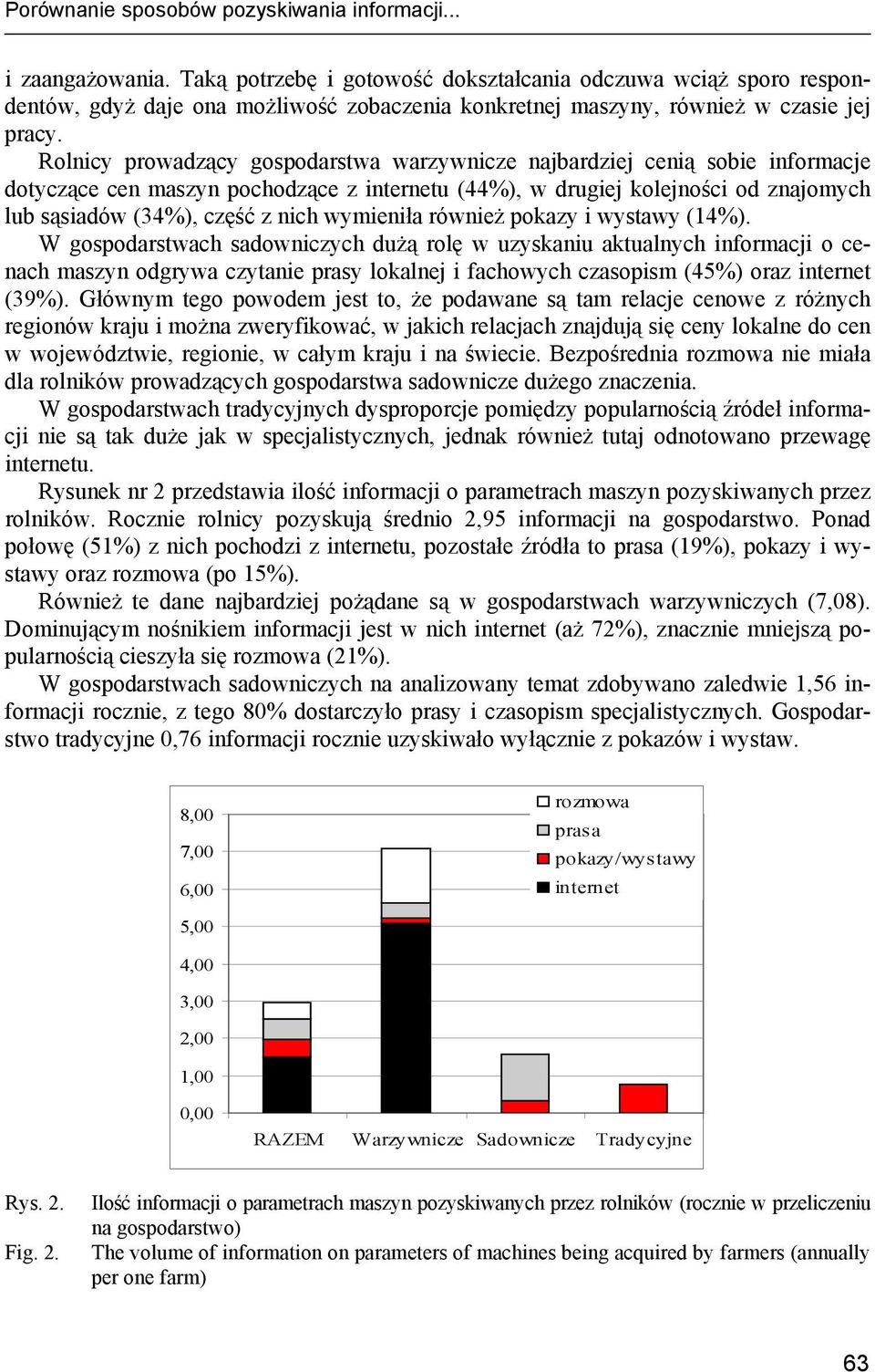 Rolnicy prowadzący gospodarstwa warzywnicze najbardziej cenią sobie informacje dotyczące cen maszyn pochodzące z internetu (44%), w drugiej kolejności od znajomych lub sąsiadów (34%), część z nich