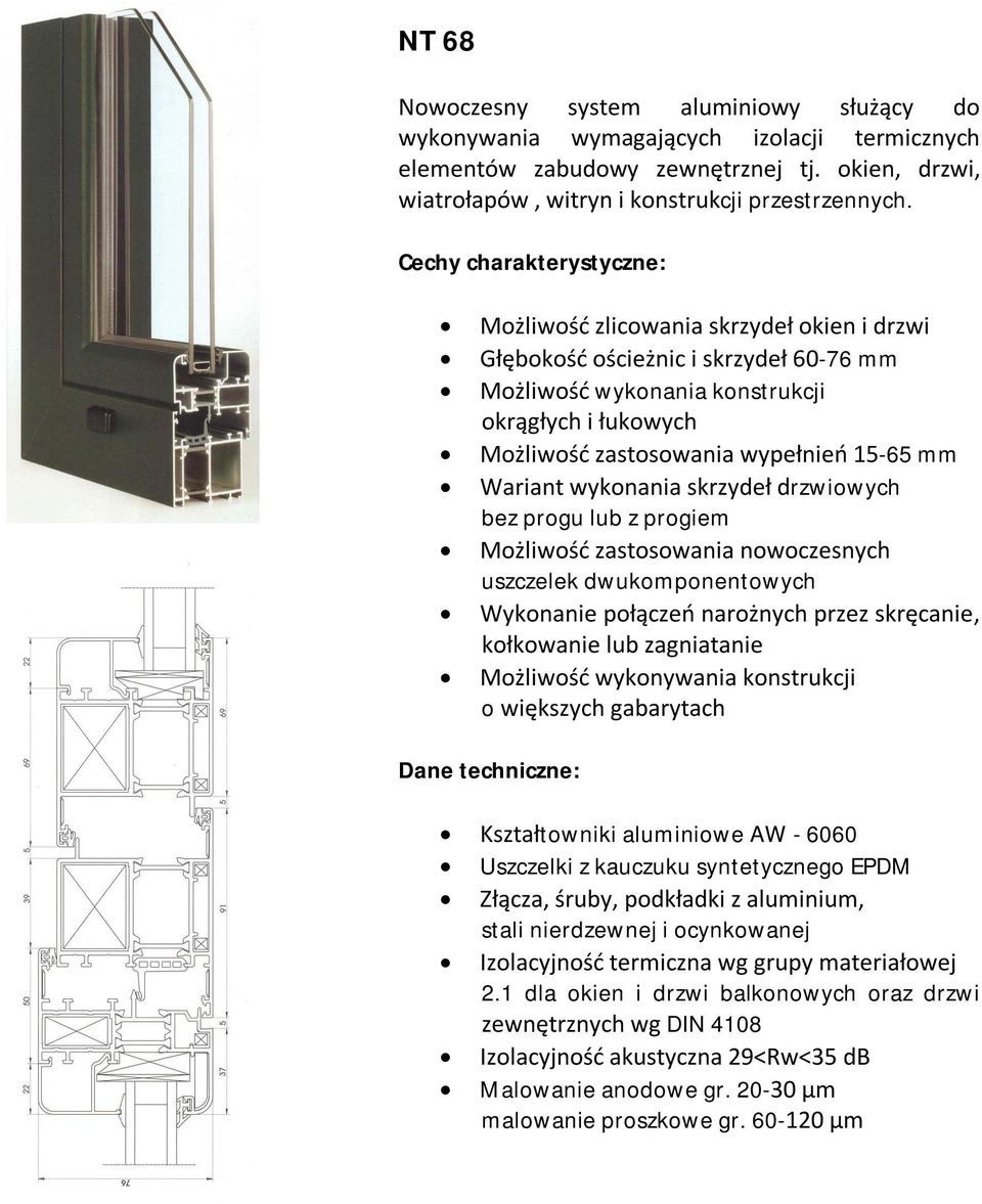 Złącza, śruby, podkładki z aluminium, Izolacyjność termiczna wg grupy materiałowej 2.